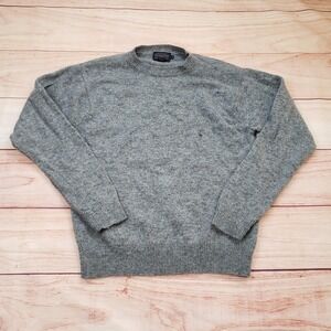 Pendleton Sweater Mens Medium Gray Shetland Wool Crewneck Washable Knit Pullover